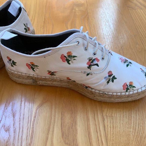 Saint Laurent Floral Print Leather Espadrilles - Picture 4 of 8